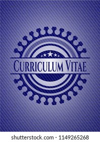 Curriculum Vitae jean or denim emblem or badge background