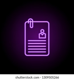 curriculum vitae line icon. Elements of web in neon style icons. Simple icon for websites, web design, mobile app, info graphics