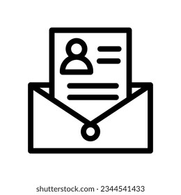 curriculum vitae line icon illustration vector graphic. Simple element illustration vector graphic, suitable for app, websites, and presentations isolated on white background