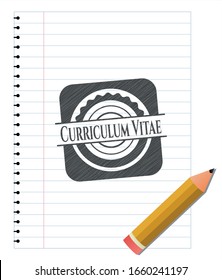 Curriculum Vitae pencil draw. Vector Illustration. Detailed.