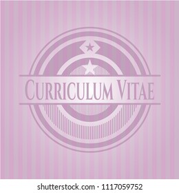 Curriculum Vitae realistic pink emblem