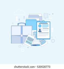 Curriculum Vitae Recruitment Candidate Job Position Business Web Banner Vector Illustration