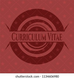 Curriculum Vitae red emblem. Retro