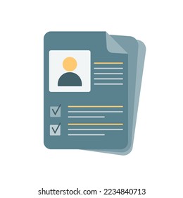 Curriculum vitae or resume. The concept of professional recruitment, job application, recruitment, selection of candidates, employment. Vector icons