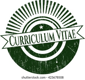 Curriculum Vitae rubber grunge stamp