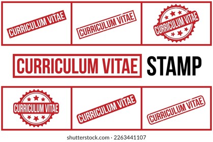 Curriculum Vitae Rubber Stamp Set Vector