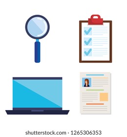 curriculum vitae set icons