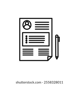 Curriculum vitae sign Symbol mark in Outline style