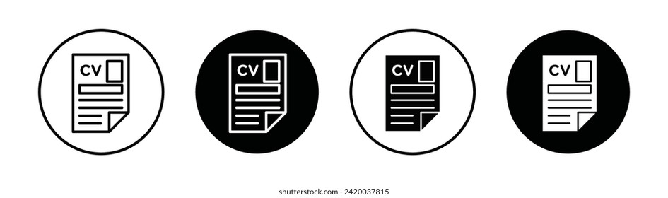 Curriculum vitae sign vector line icon illustration.