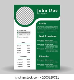 Curriculum vitae simple design vector template