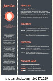 Curriculum vitae with special modern design, vector, eps10