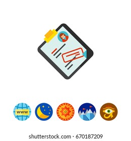 Curriculum vitae with stamp vector icon