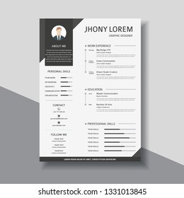 curriculum vitae template, a combination of black and white looks elegant