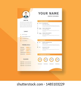 Curriculum vitae template with a yellow gradation background