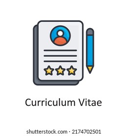 Curriculum Vitae vector Filled outline Icon Design illustration. Project Managements Symbol on White background EPS 10 File