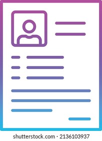Curriculum Vitae Vektorsymbol. Kann für Druck-, Mobil- und Web-Anwendungen verwendet werden.