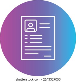 Currículum Vitae icono vector. Se puede usar para imprimir, móviles y aplicaciones web.