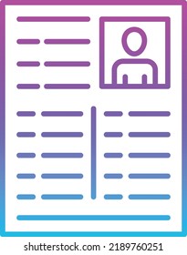 Curriculum Vitae Vektorsymbol. Kann für Druck-, Mobil- und Web-Anwendungen verwendet werden.