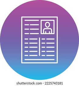 Curriculum Vitae vector icon. Can be used for printing, mobile and web applications.