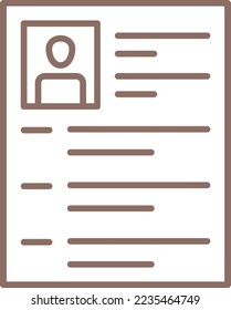 Curriculum Vitae vector icon. Can be used for printing, mobile and web applications.