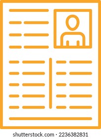 Curriculum Vitae vector icon. Can be used for printing, mobile and web applications.