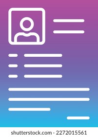 Curriculum Vitae vector icon. Can be used for printing, mobile and web applications.