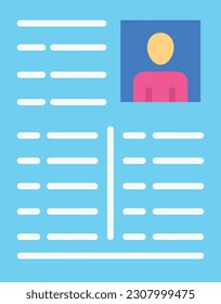 Curriculum Vitae vector icon. Can be used for printing, mobile and web applications.