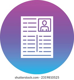 Currículum Vitae icono vector. Se puede usar para imprimir, móviles y aplicaciones web.