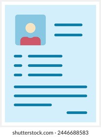 Curriculum Vitae vector icon. Can be used for printing, mobile and web applications.