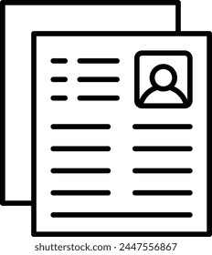 Symbol für die Vektorgrafik des Lebenslaufs. Kann für Druck-, mobile und Web-Anwendungen verwendet werden.