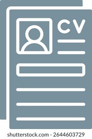 Ícone do vetor Curriculum Vitae. Pode ser usado para impressão, aplicativos móveis e da Web.