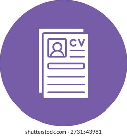 Curriculum Vitae vector icon. Can be used for printing, mobile and web applications.