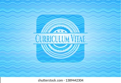 Curriculum Vitae water wave representation badge. Vector Illustration. Detailed.
