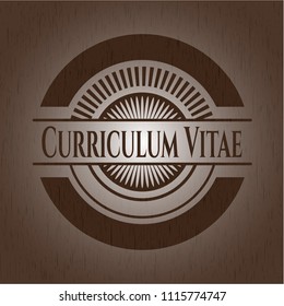 Curriculum Vitae wood emblem. Retro
