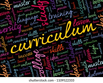 CURRICULUM word cloud collage, education business concept
