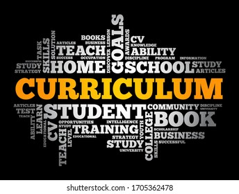 CURRICULUM word cloud collage, education concept background