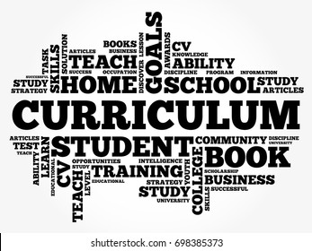 CURRICULUM word cloud collage, education concept background