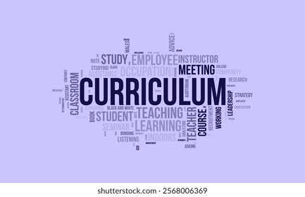 Curriculum word cloud template. Curriculum concept vector tagcloud background.