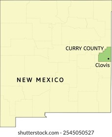 Curry County e cidade de Clovis localização no mapa do estado de Nevada