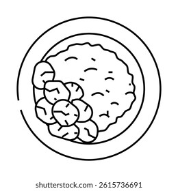 curry dish indian cuisine line icon vector. curry dish indian cuisine sign. isolated contour symbol black illustration