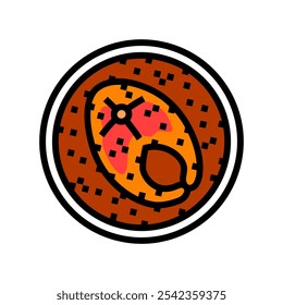 Curry Fisch Farbe Symbol Vektor. Curry-Fisch-Zeichen. einzelne Symbolgrafik
