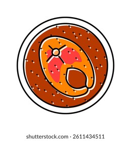 curry fish color icon vector. curry fish sign. isolated symbol illustration