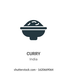 Curry glyph icon vector on white background. Flat vector curry icon symbol sign from modern india collection for mobile concept and web apps design.