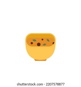 Curry green vector illustration in flat cartoon design on white background.
Local Thai food. 