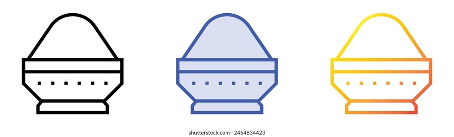 curry icon. Linear, Blue Fill and Gradient Style Design Isolated On White Background