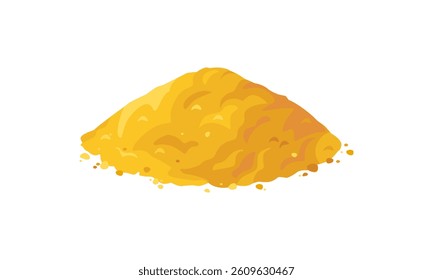 Curry powder heap isolated on white background. Vector cartoon flat illustration.
