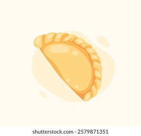 Curry puff, Argentine empanada isolated on white background.