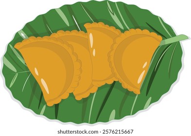 curry puff Asian food vector illustration