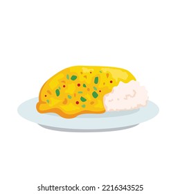 Curry Rice Japanese Food Illustration Vector Clipart