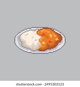 Curry rice, pixel art food
